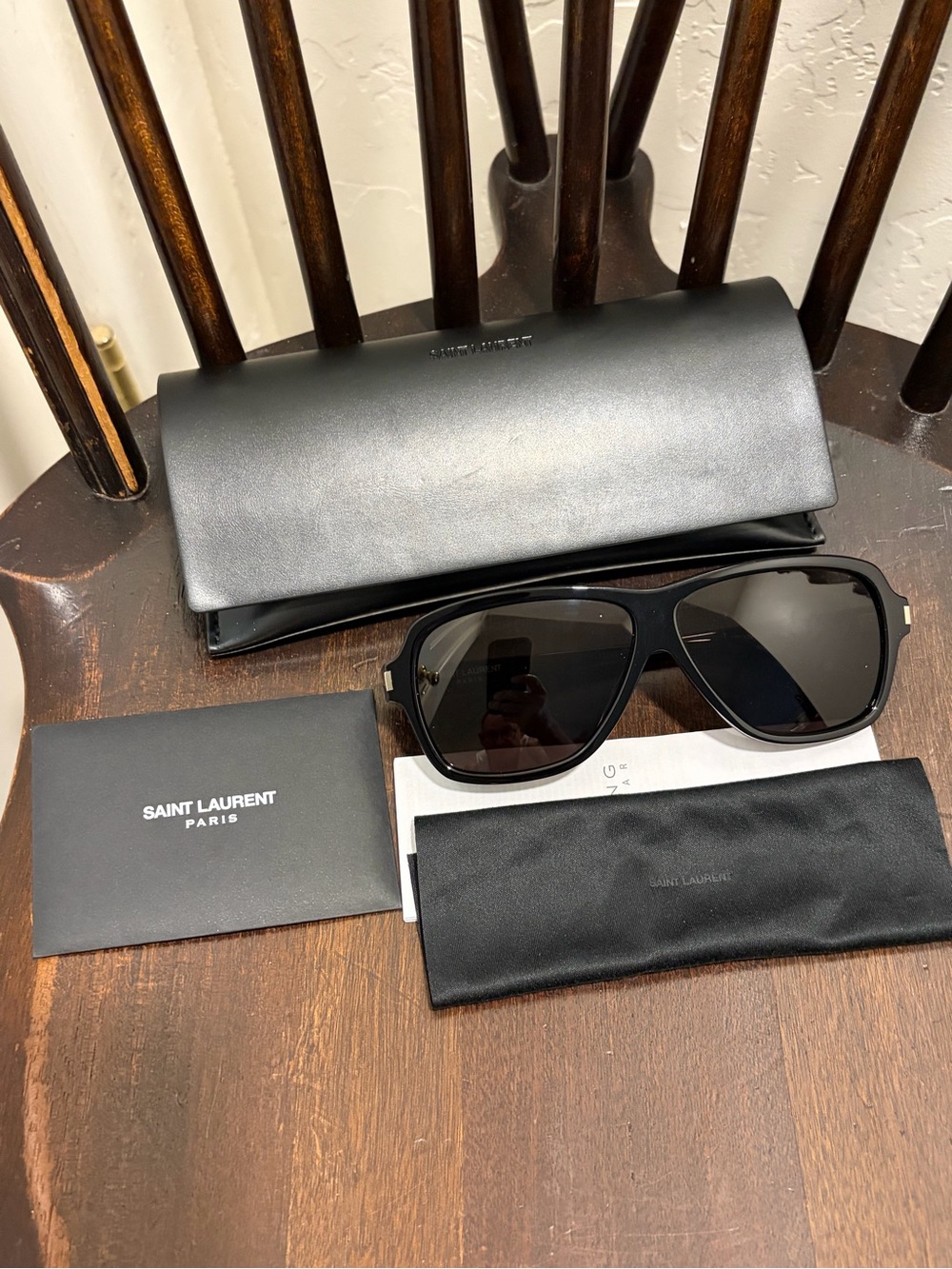 Saint Laurent Sunglasses SL 609 Carolyn Black / Dark Grey Lens